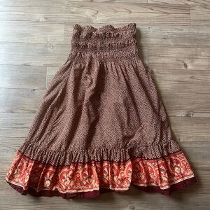 (Moda International) Bandeau dress in orange print